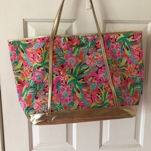 Lilly Pulitzer flamingo tote bag